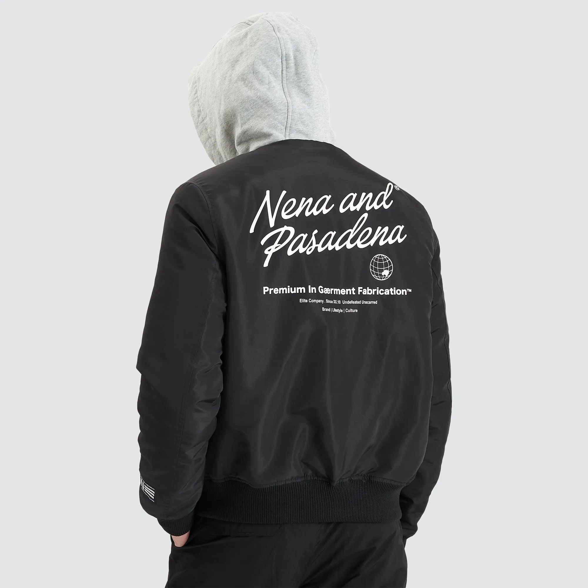 Wingsuit Hooded Bomber Jacket Jet Black