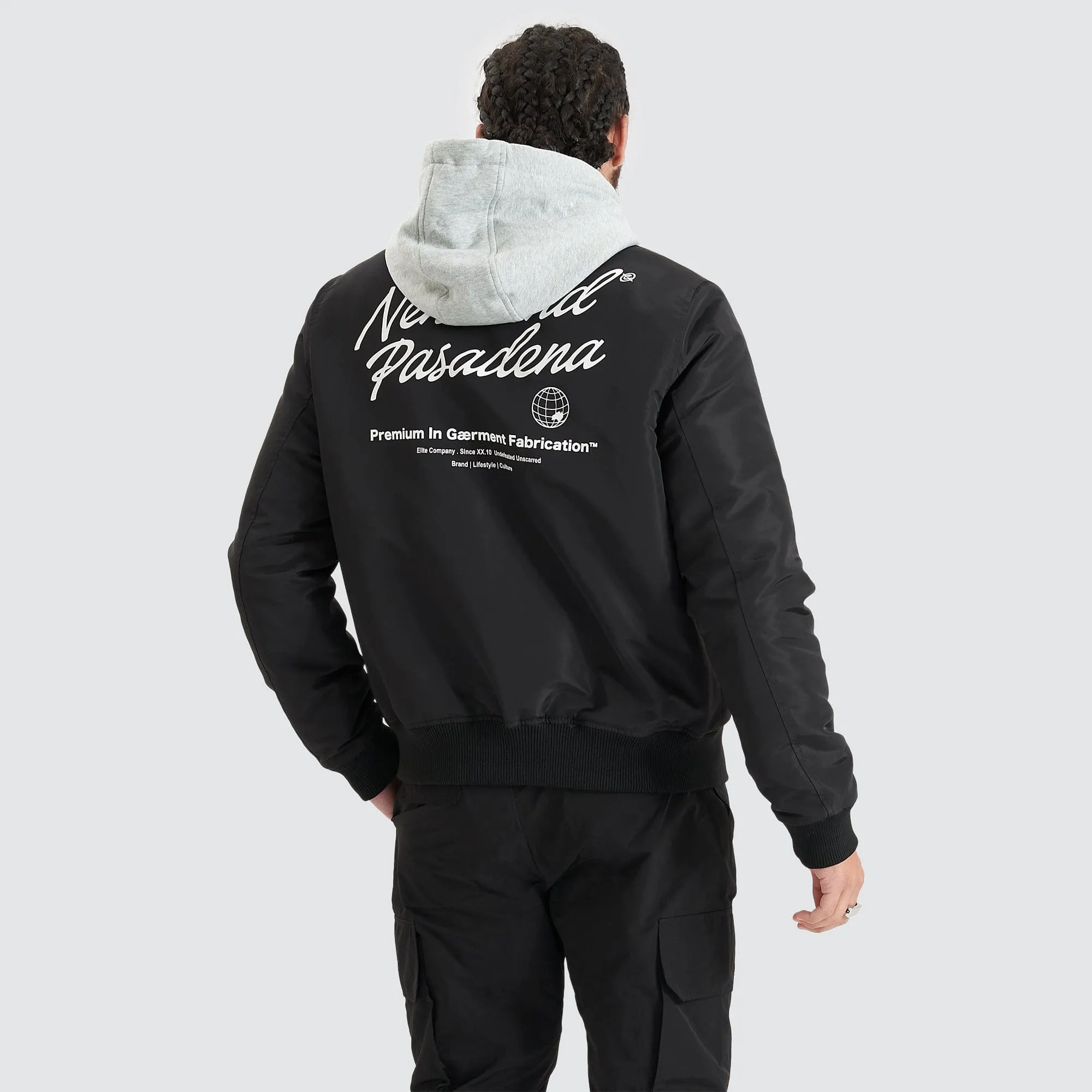 Wingsuit Hooded Bomber Jacket Jet Black