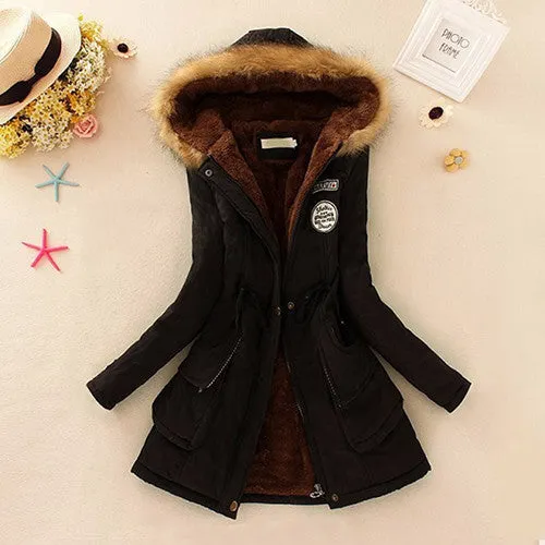 Winter Jacket Women Winter Womens Parka Casual Outwear Military Hooded Coat Long Femme Woman Clothes A1617