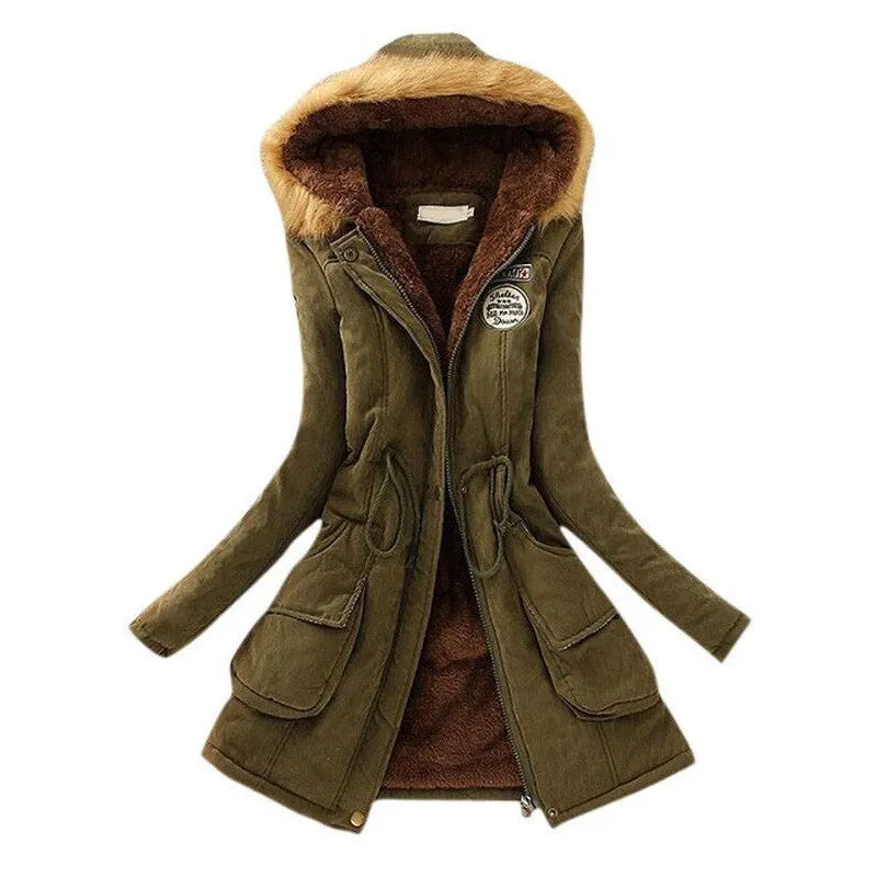 Winter Jacket Women Winter Womens Parka Casual Outwear Military Hooded Coat Long Femme Woman Clothes A1617