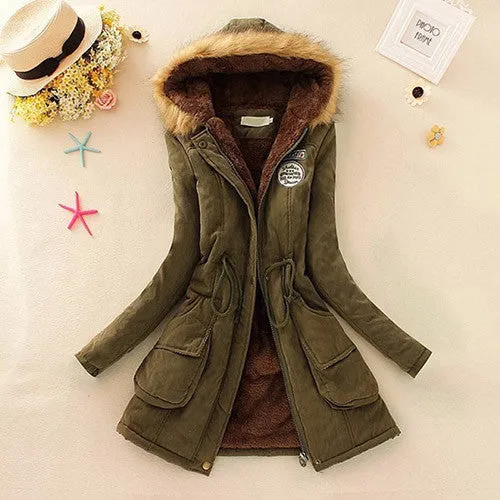 Winter Jacket Women Winter Womens Parka Casual Outwear Military Hooded Coat Long Femme Woman Clothes A1617