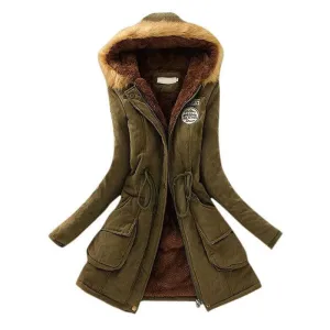 Winter Jacket Women Winter Womens Parka Casual Outwear Military Hooded Coat Long Femme Woman Clothes A1617