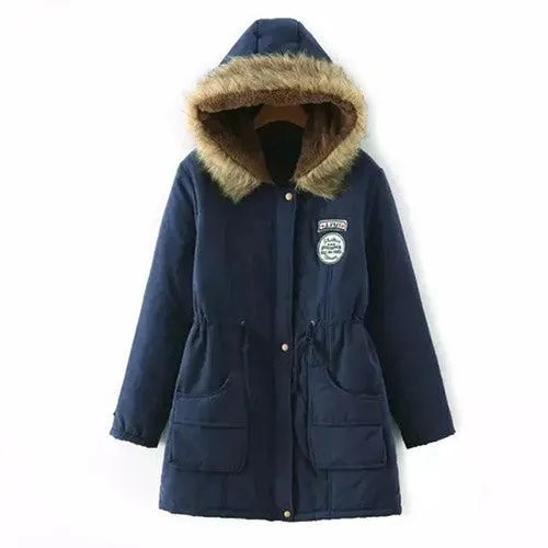 Winter Jacket Women Winter Womens Parka Casual Outwear Military Hooded Coat Long Femme Woman Clothes A1617