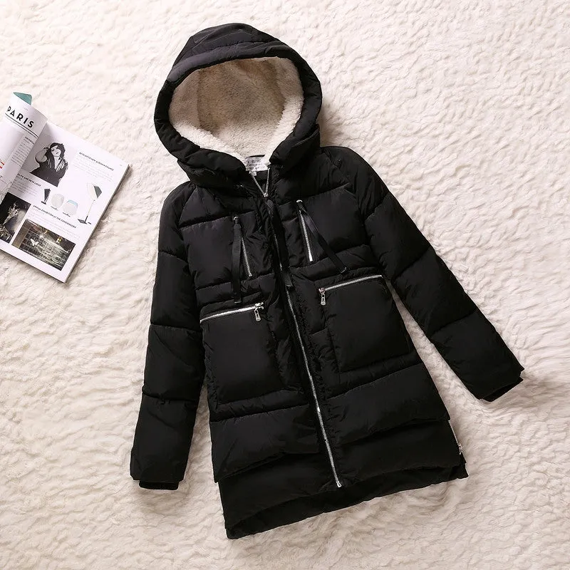 Winter Women Wadded Jacket Red Female Outerwear Plus Size 5XL Thickening Casual Down Cotton Wadded Coat Women Parkas