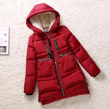 Winter Women Wadded Jacket Red Female Outerwear Plus Size 5XL Thickening Casual Down Cotton Wadded Coat Women Parkas