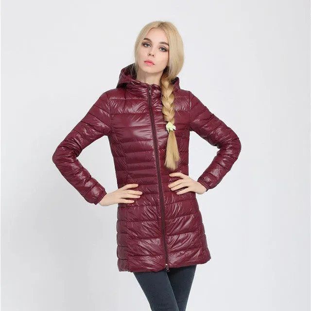 Women Coat Jacket Women 90% Duck Down Outwear Lady Parka Ultra-light Long Elegant Outwear Fashion Down Parka
