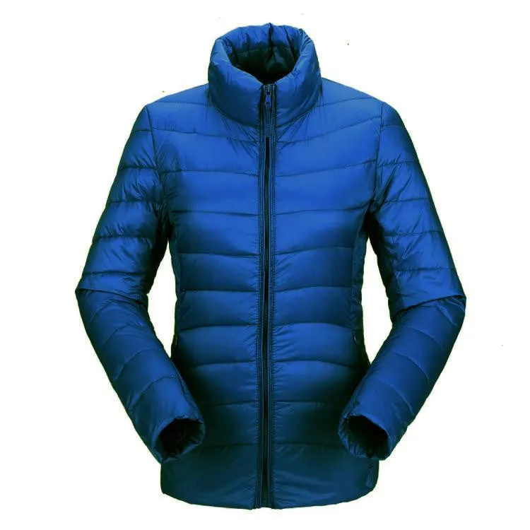 women ultra light down jacket duck down jackets women slim thin long sleeve parka zipper coats pockets solid