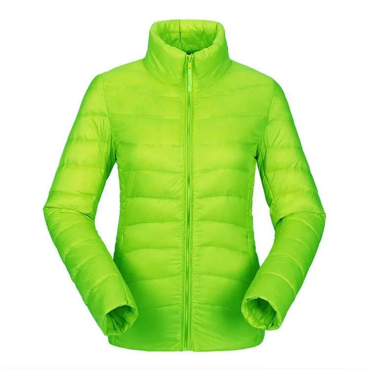 women ultra light down jacket duck down jackets women slim thin long sleeve parka zipper coats pockets solid