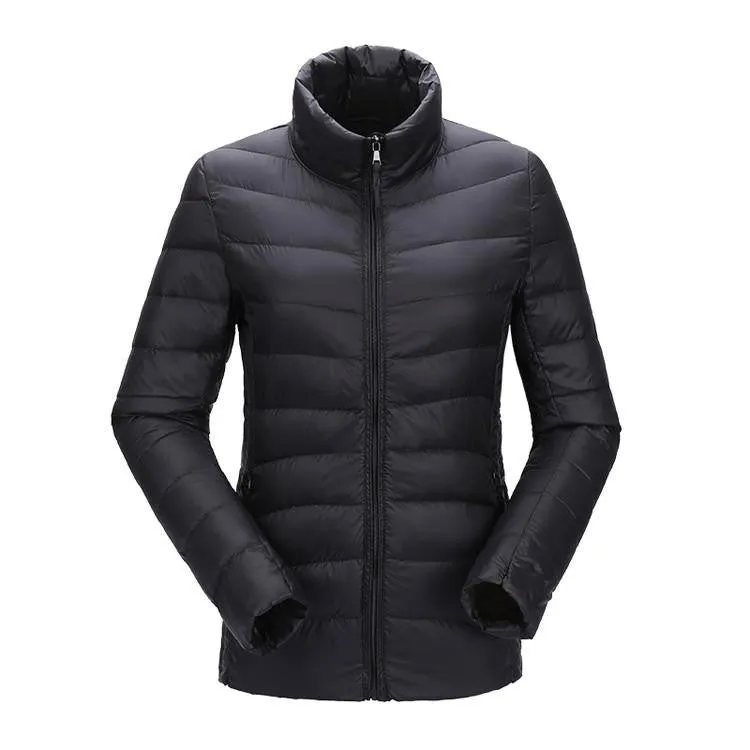 women ultra light down jacket duck down jackets women slim thin long sleeve parka zipper coats pockets solid