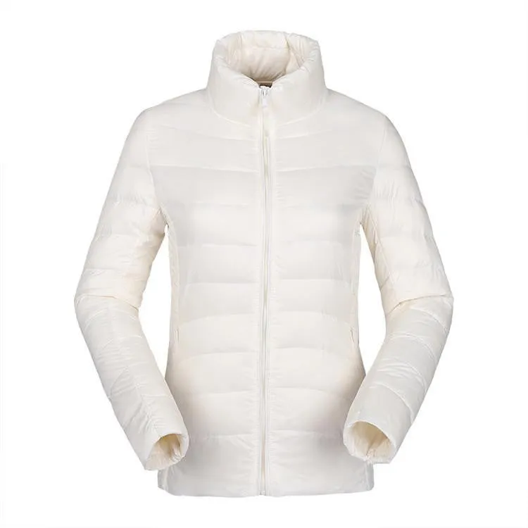 women ultra light down jacket duck down jackets women slim thin long sleeve parka zipper coats pockets solid