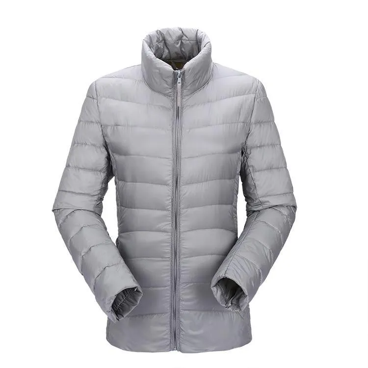 women ultra light down jacket duck down jackets women slim thin long sleeve parka zipper coats pockets solid