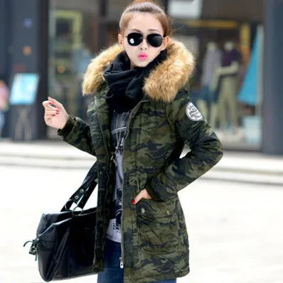 women winter coat wadded jacket medium-long plus size 4XL Parka fur collar thickening hood abrigos female snow wear