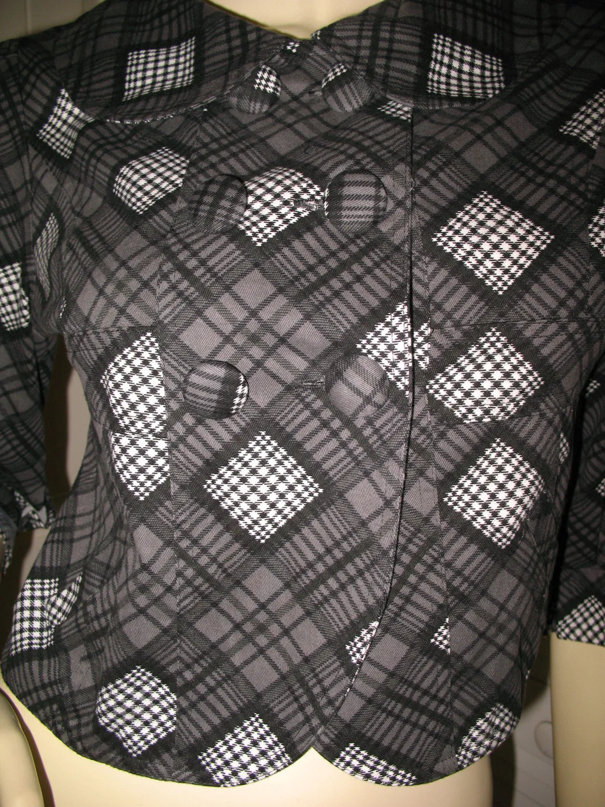 Womens Blazers Crop Peacoat Pea Coat Blazer Top Black Gray Grey 3/4 Sleeve Small Career Office Work Wear Business Attire