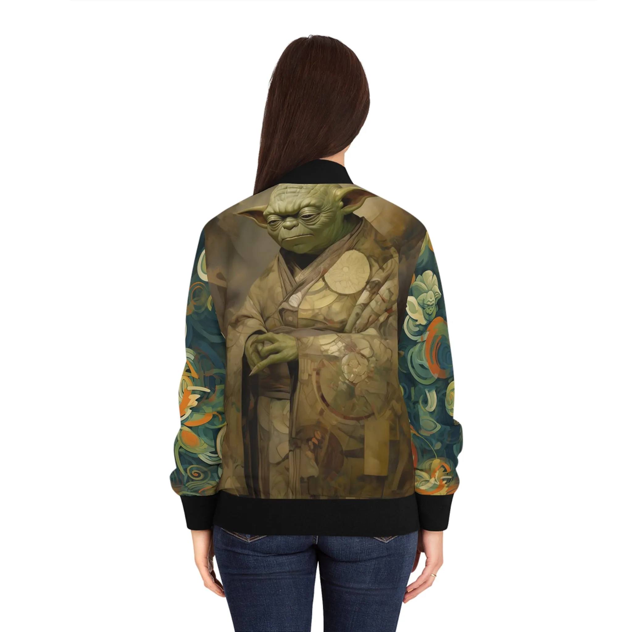 Women's Bomber Jacket - Yoda Yukiyo E Art Portrait