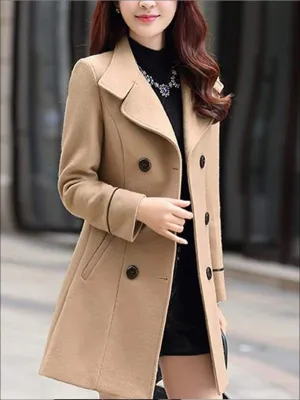 Women's Fall Slim Fit Cashmere Pea Coat