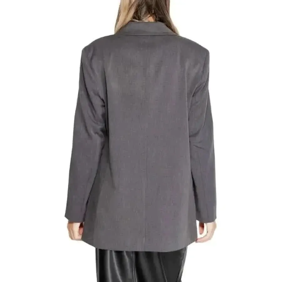 Women's Grey Blazer with Front Pockets