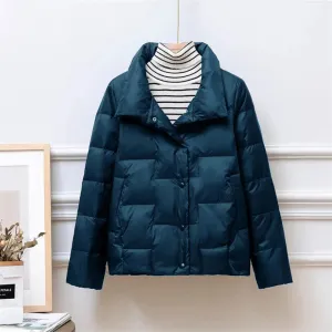 Women's Ultra-Light Down Jacket with Stand Collar