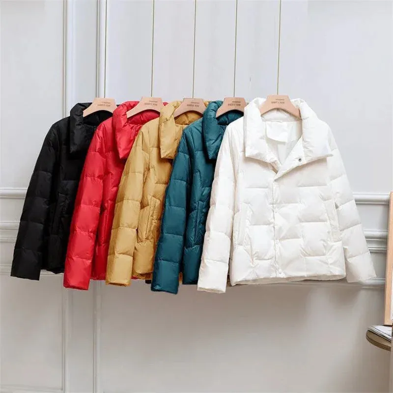 Women's Ultra-Light Down Jacket with Stand Collar