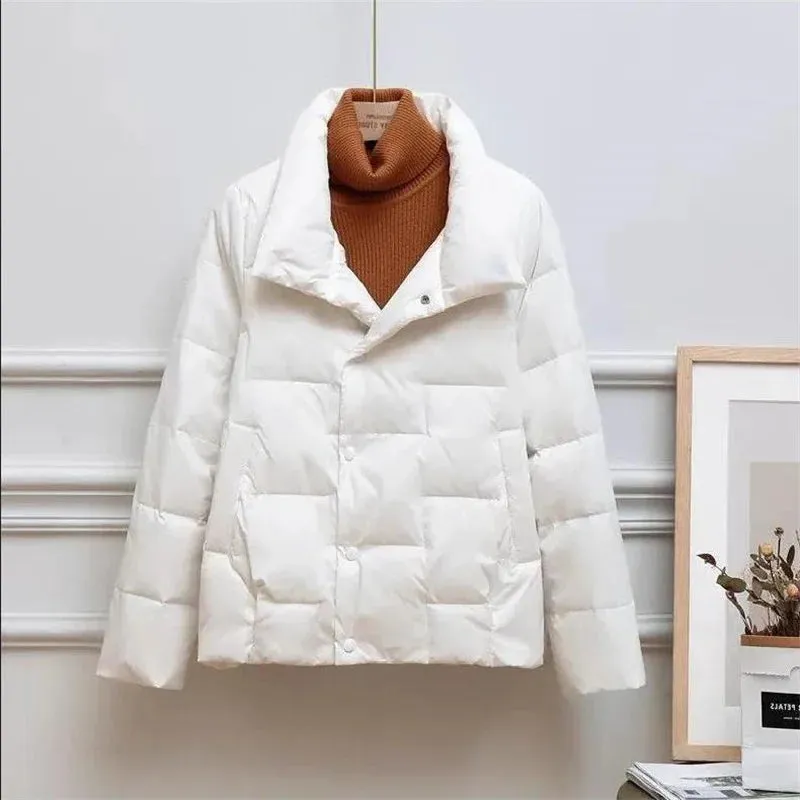 Women's Ultra-Light Down Jacket with Stand Collar