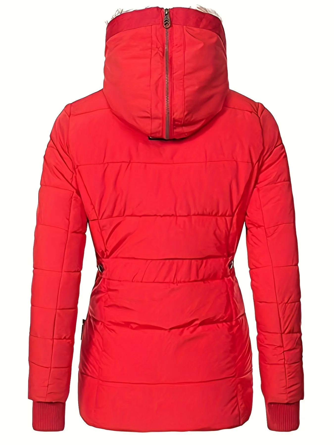 Womens Warm Faux Fur Hooded Puffer Parka Jacket
