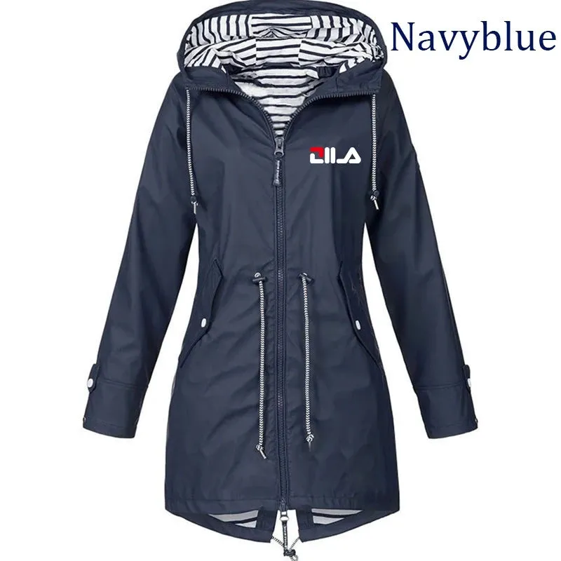 Women's Windproof Waterproof Jacket Outdoor Climbing Long Sleeve Hooded Coat Fashion Windbreaker Raincoat (S-5XL)