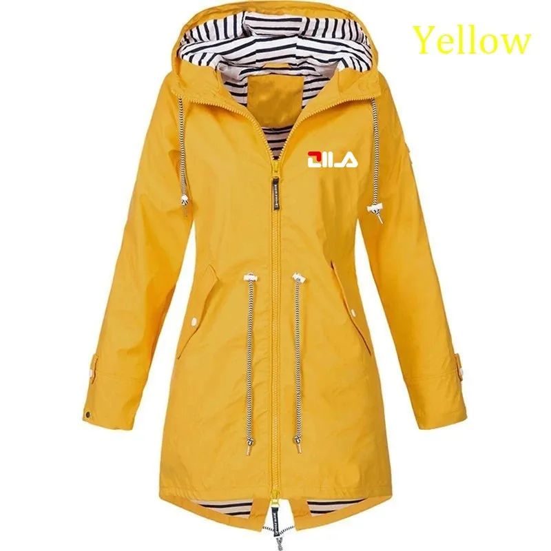 Women's Windproof Waterproof Jacket Outdoor Climbing Long Sleeve Hooded Coat Fashion Windbreaker Raincoat (S-5XL)