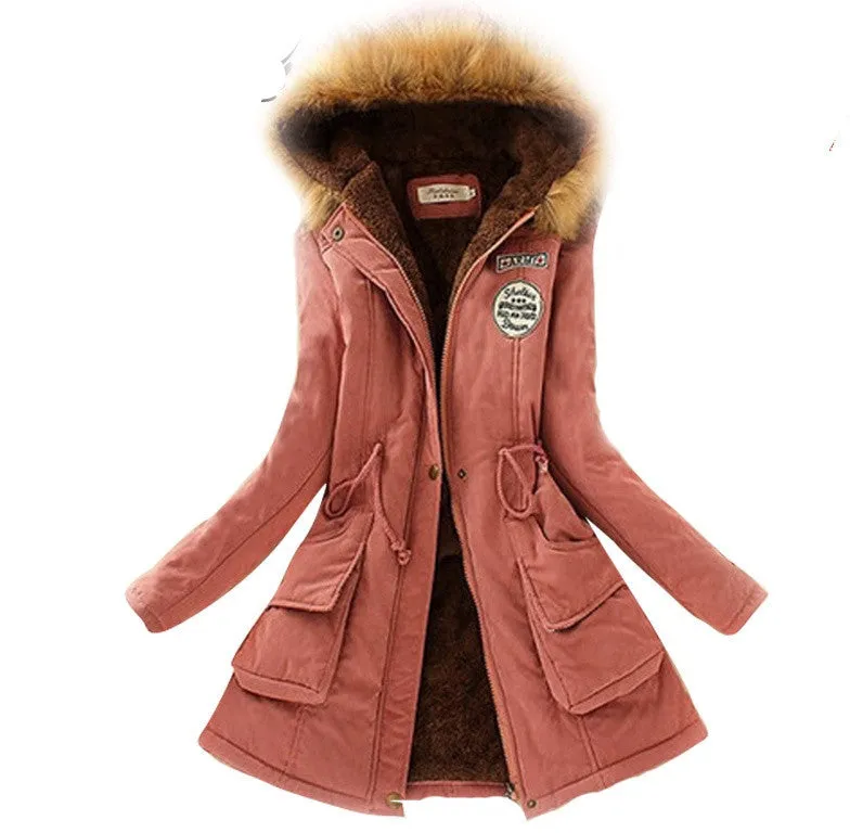 Womens Winter Down Coat Jackets Women Thicken Warm Winter Fur Collar Plus Size Parkas for Women Long Down Parka