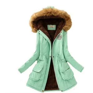 Womens Winter Down Coat Jackets Women Thicken Warm Winter Fur Collar Plus Size Parkas for Women Long Down Parka
