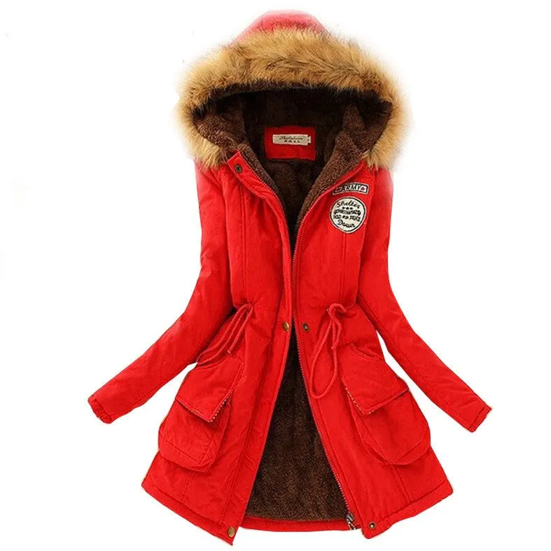 Womens Winter Down Coat Jackets Women Thicken Warm Winter Fur Collar Plus Size Parkas for Women Long Down Parka
