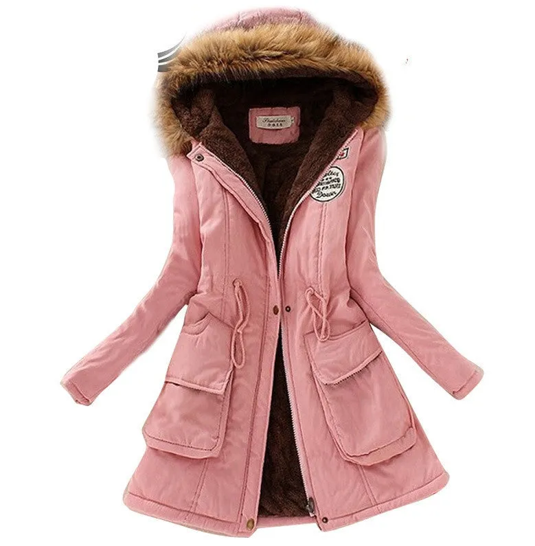 Womens Winter Down Coat Jackets Women Thicken Warm Winter Fur Collar Plus Size Parkas for Women Long Down Parka