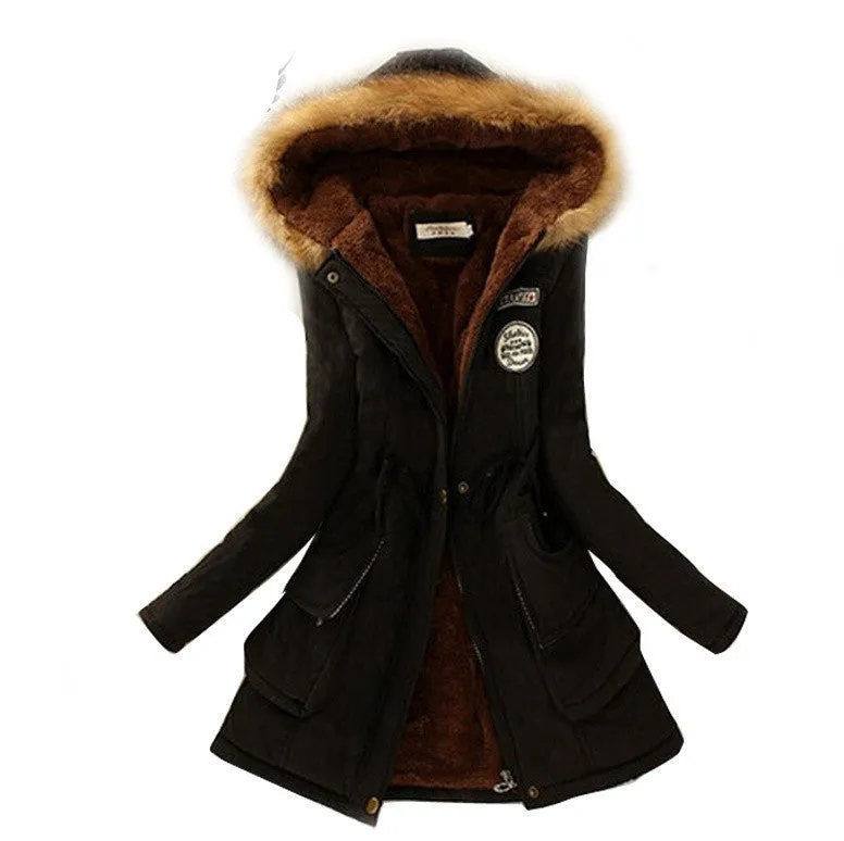 Womens Winter Down Coat Jackets Women Thicken Warm Winter Fur Collar Plus Size Parkas for Women Long Down Parka
