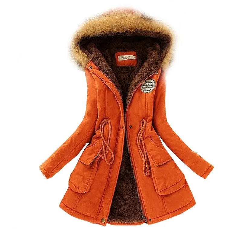 Womens Winter Down Coat Jackets Women Thicken Warm Winter Fur Collar Plus Size Parkas for Women Long Down Parka