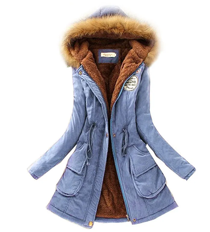 Womens Winter Down Coat Jackets Women Thicken Warm Winter Fur Collar Plus Size Parkas for Women Long Down Parka