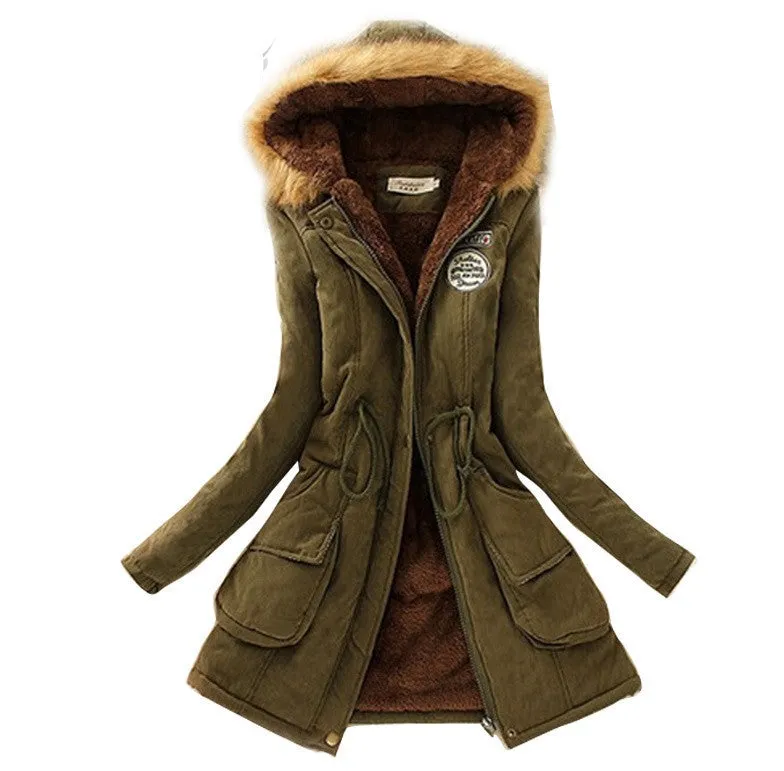 Womens Winter Down Coat Jackets Women Thicken Warm Winter Fur Collar Plus Size Parkas for Women Long Down Parka