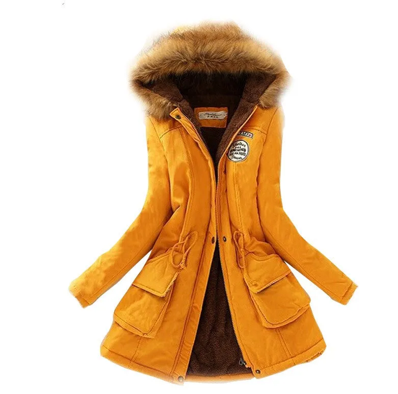 Womens Winter Down Coat Jackets Women Thicken Warm Winter Fur Collar Plus Size Parkas for Women Long Down Parka