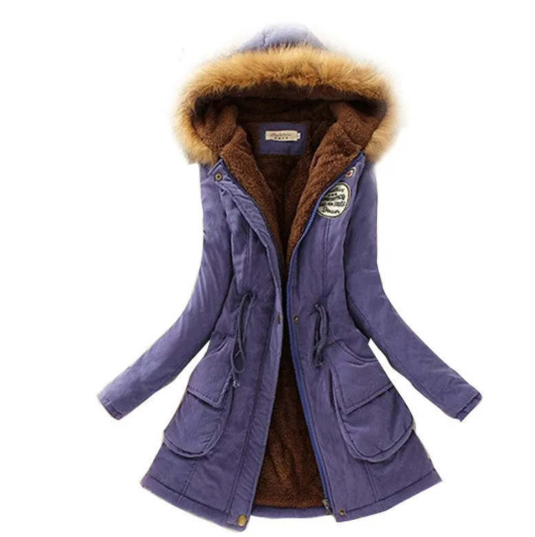 Womens Winter Down Coat Jackets Women Thicken Warm Winter Fur Collar Plus Size Parkas for Women Long Down Parka