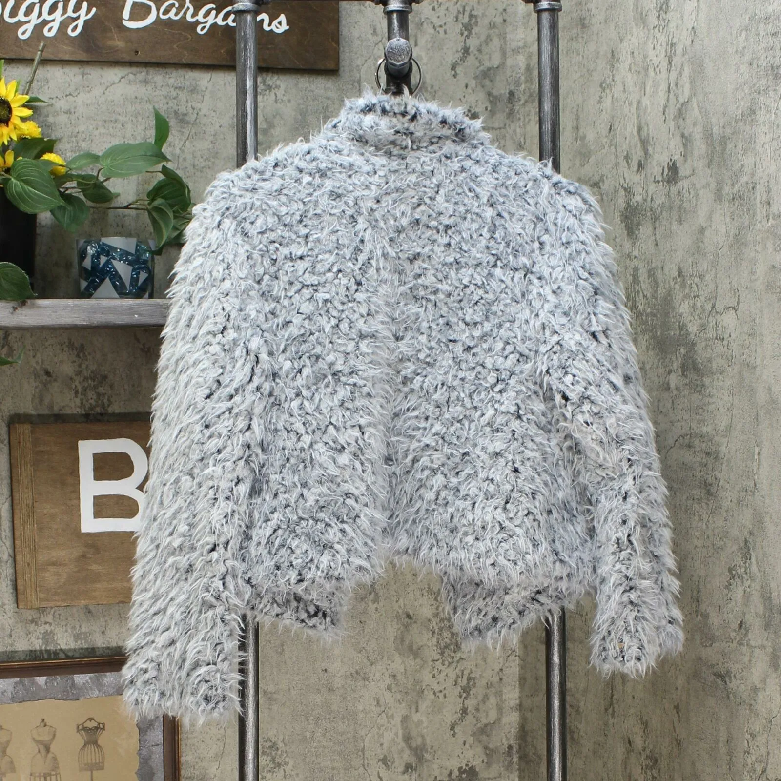 Xhilaration Women's Long Sleeve Open Drape Short Sherpa Jacket