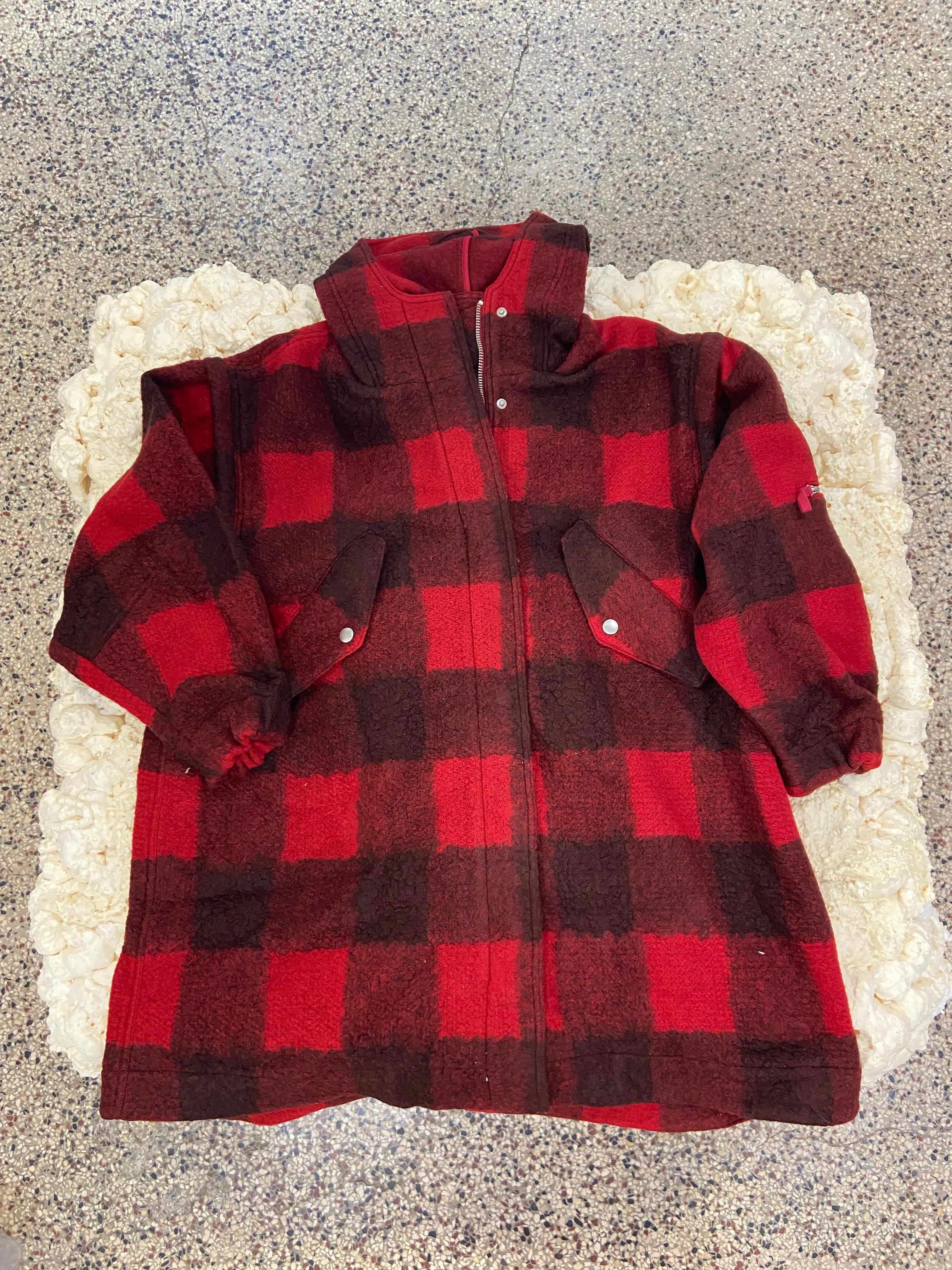 YMC - HUNTER CHECK PARKA RED