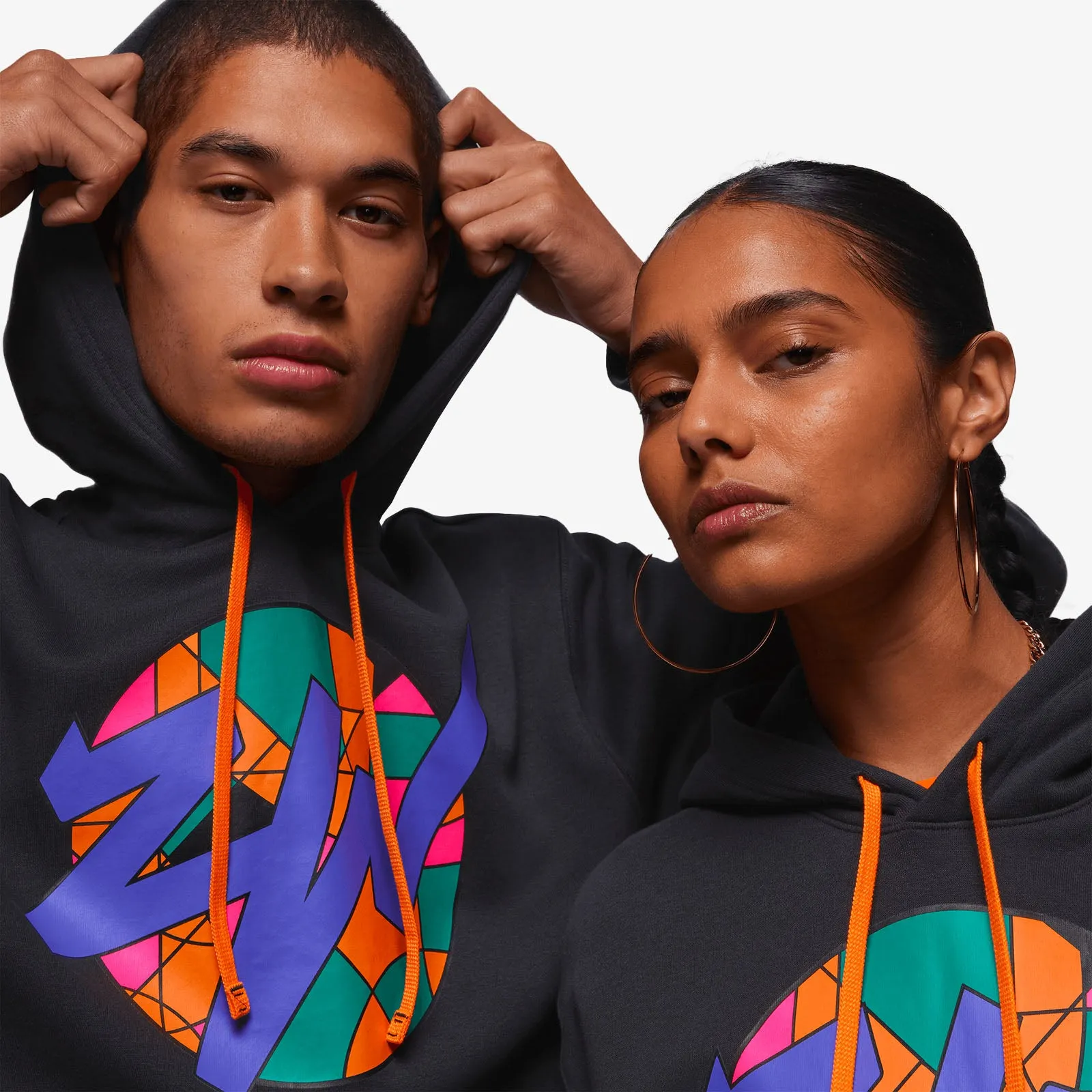 Zion Mosaic Graphic Fleece Hoodie - Black