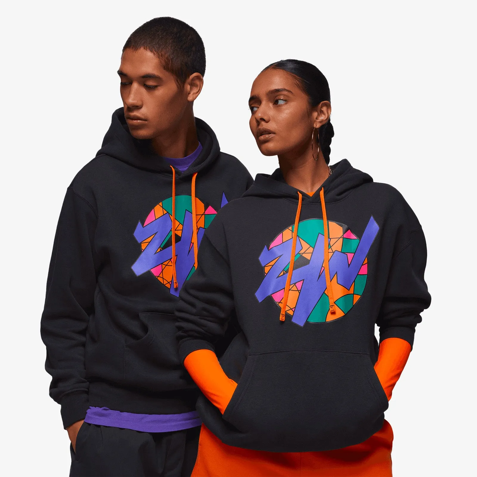 Zion Mosaic Graphic Fleece Hoodie - Black