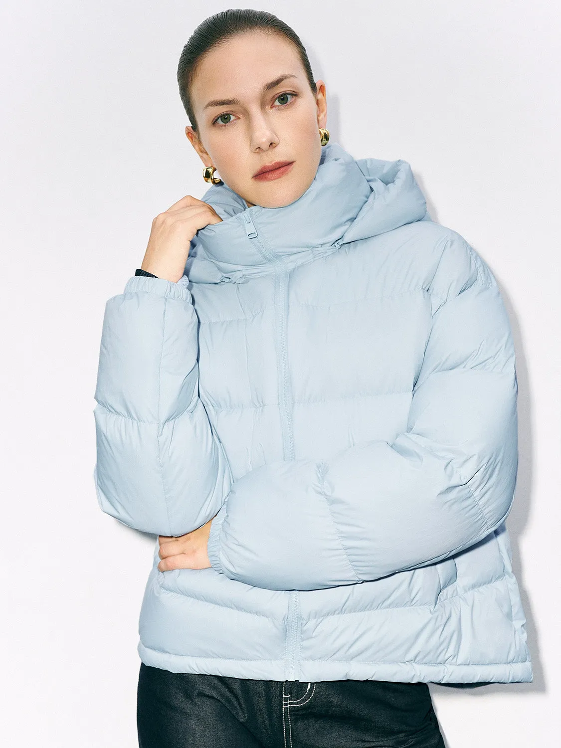 Zip Up Loose Down Outerwear