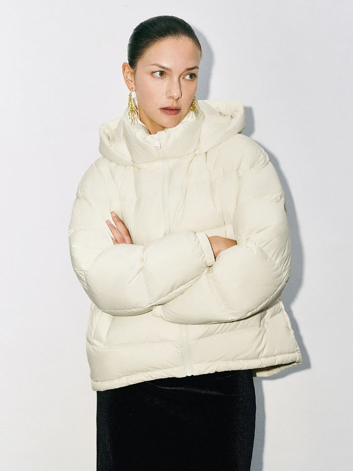 Zip Up Loose Down Outerwear