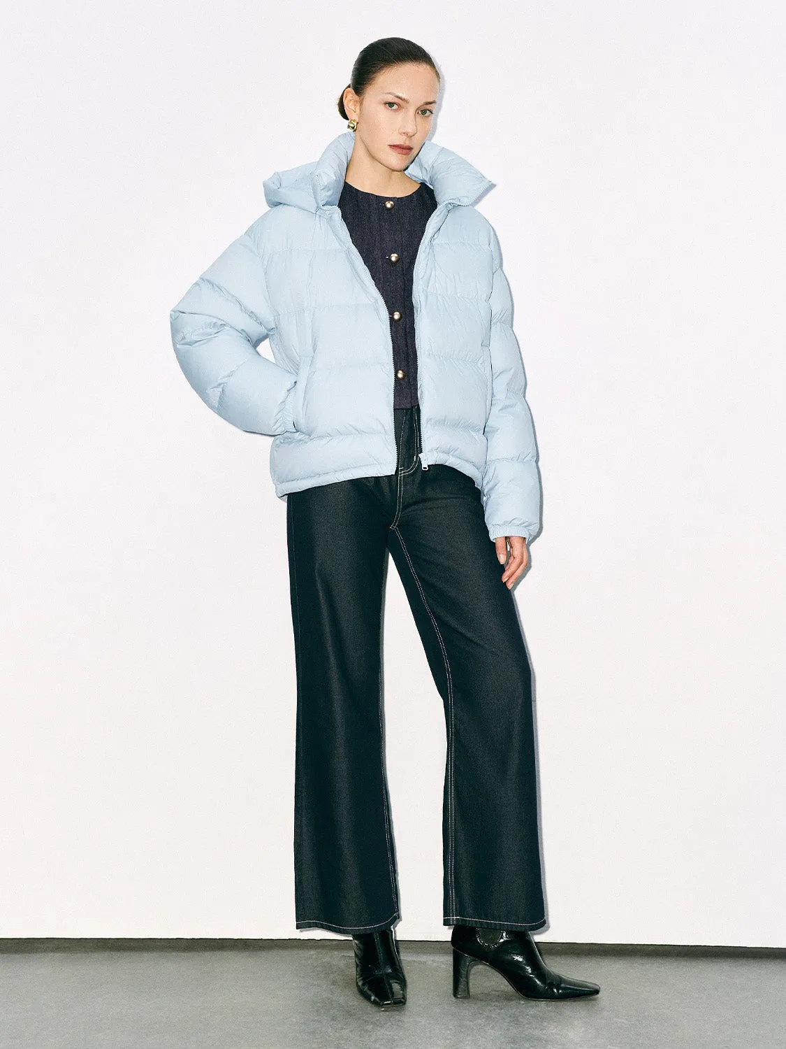 Zip Up Loose Down Outerwear