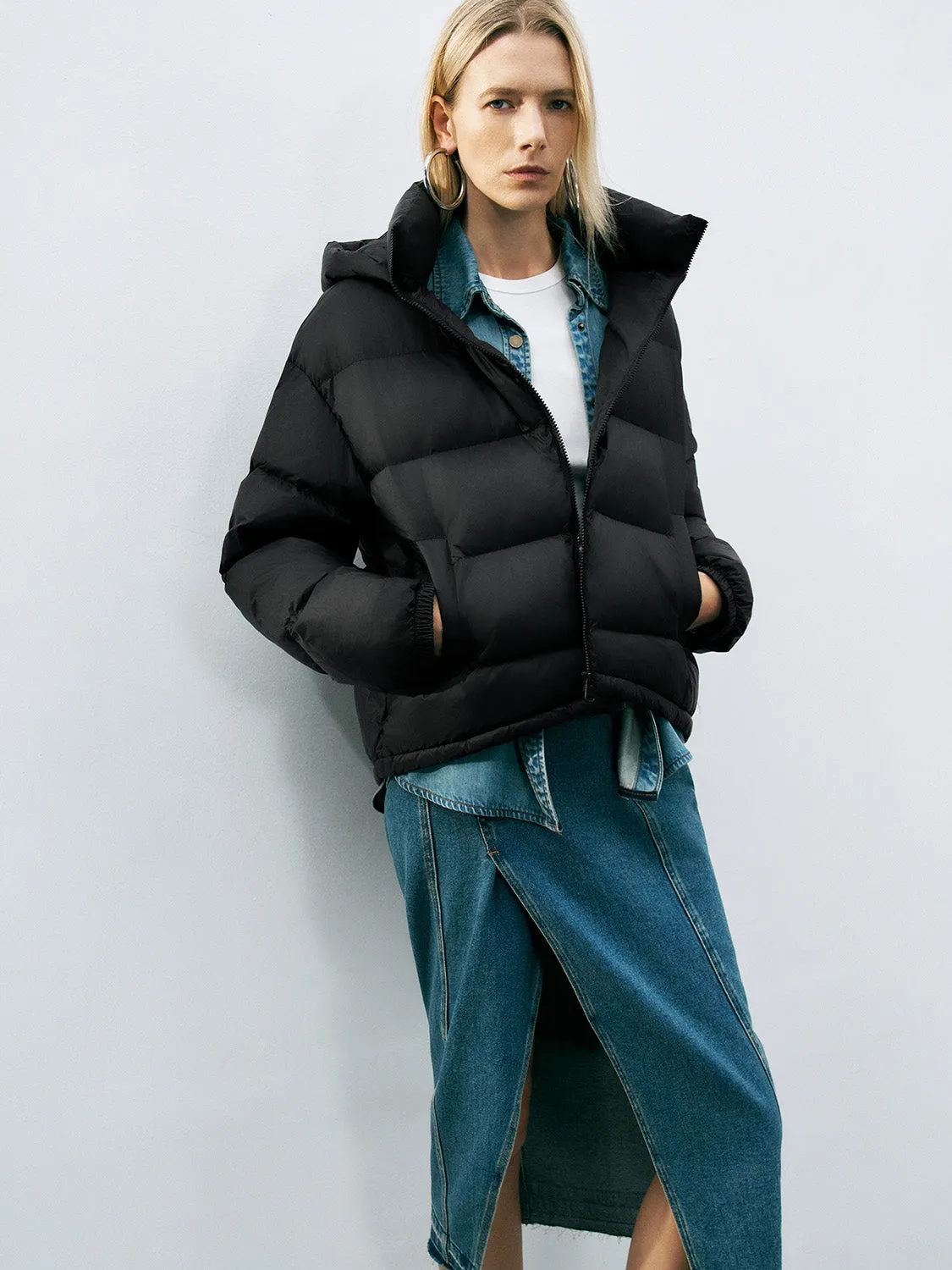 Zip Up Loose Down Outerwear