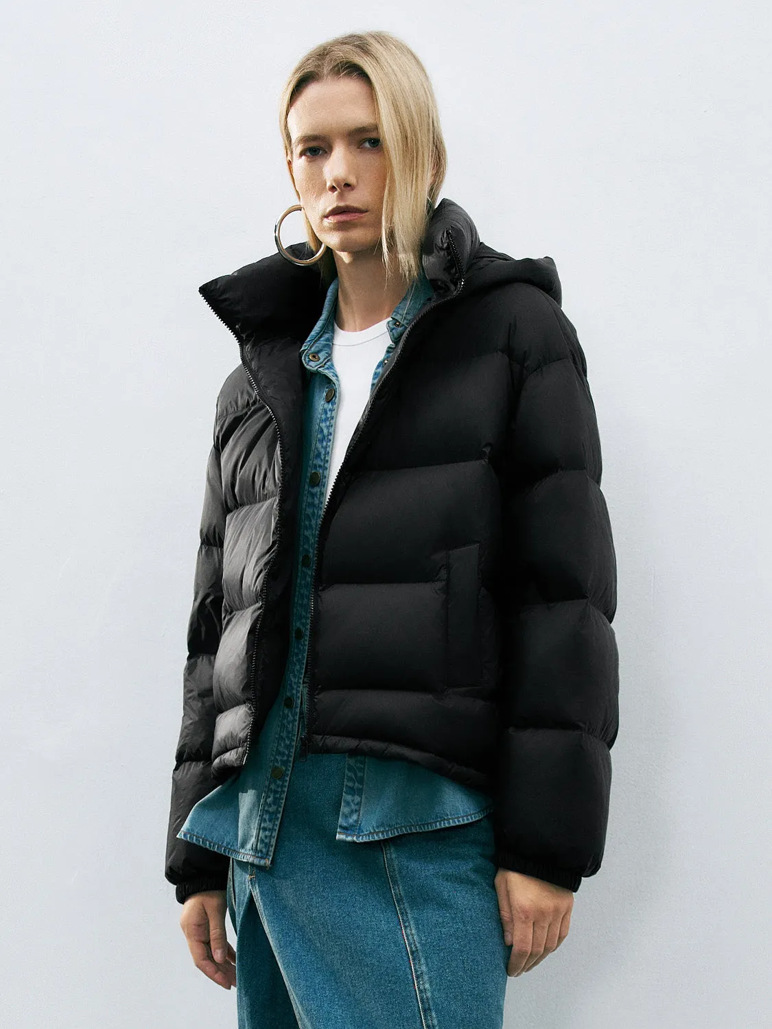 Zip Up Loose Down Outerwear