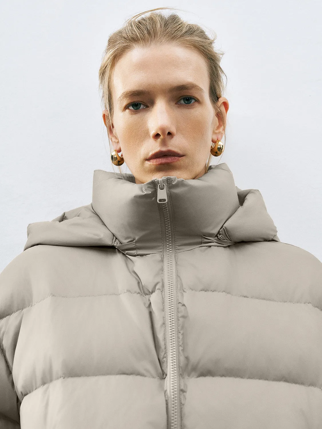 Zip Up Loose Down Outerwear