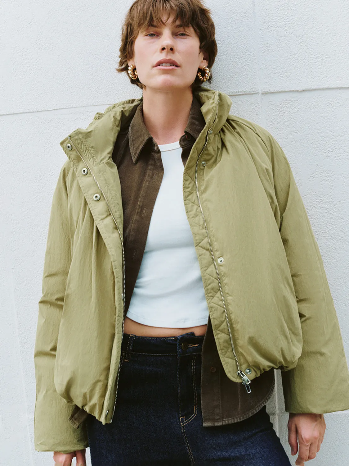 Zipper Fly Down Outerwear