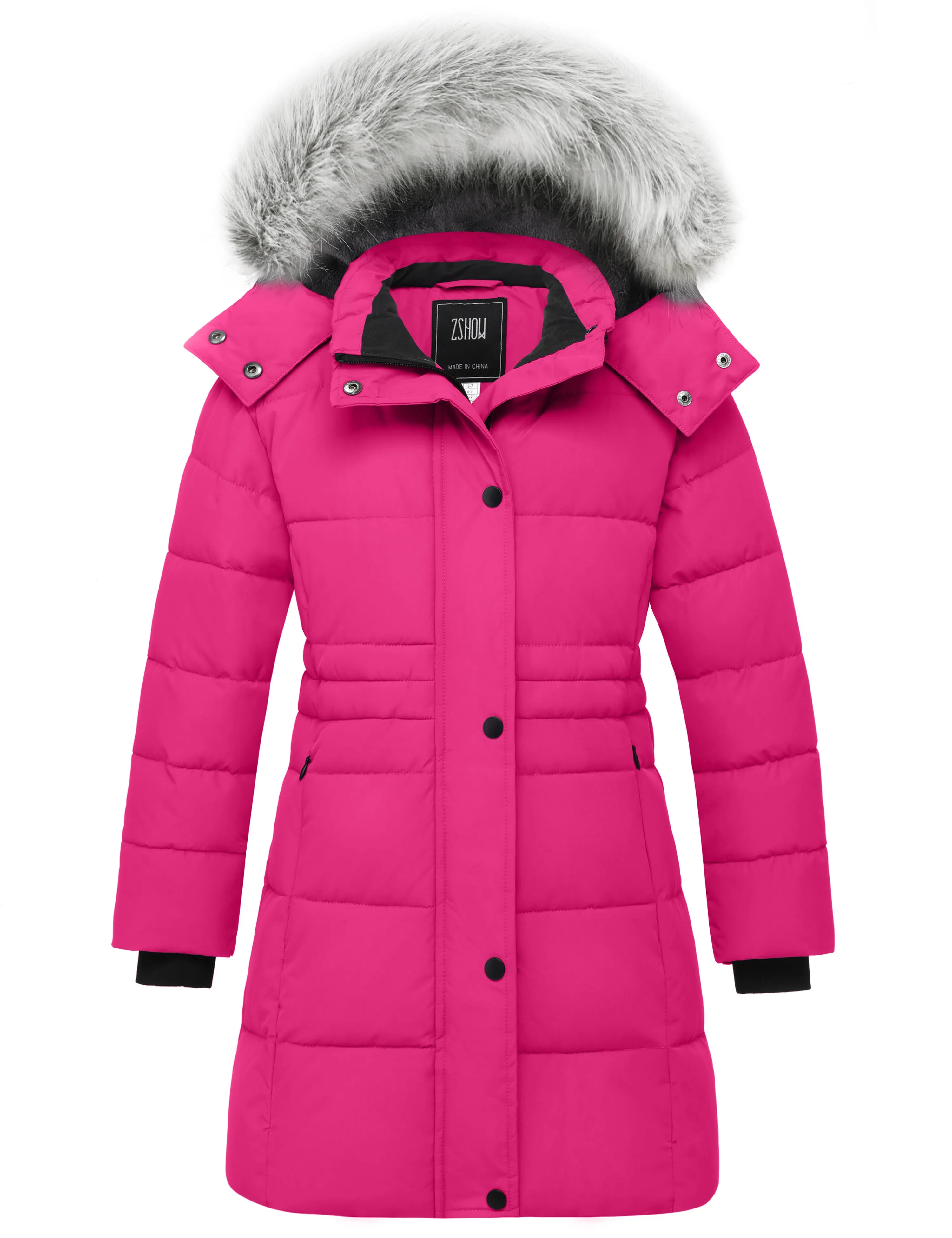 ZSHOW Girls' Winter Coat Long Hooded Parka